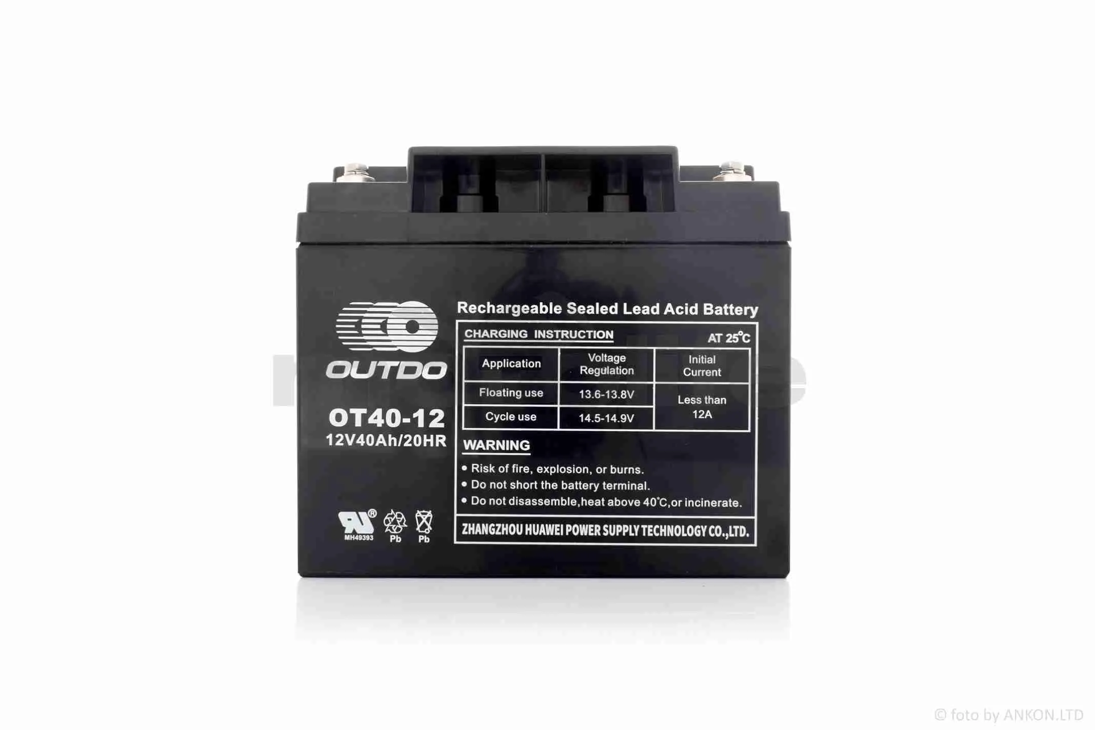 Акумулятор  SLA  12V 40A  198-166-171mm  OT40-12  