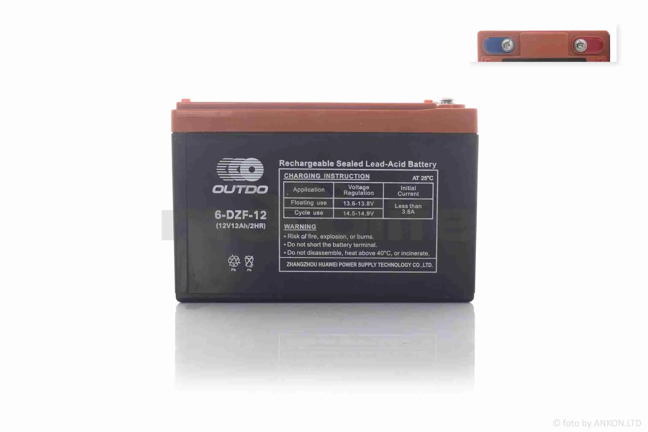 Акумулятор  AGM  12V  12A  150-101-99mm  6-DZF-12  тяговий  