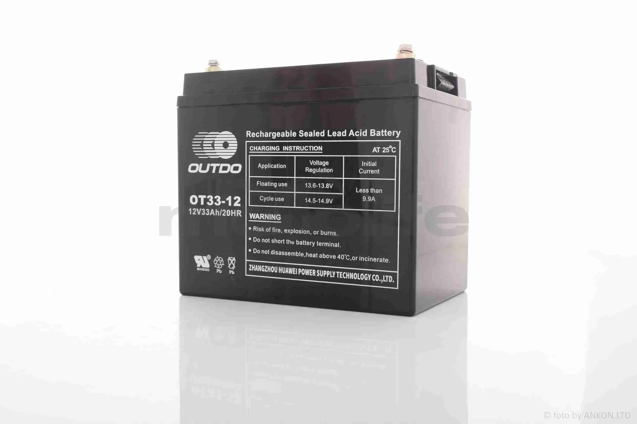 Акумулятор  SLA  12V  33A  194-132-170mm  OT33-12  